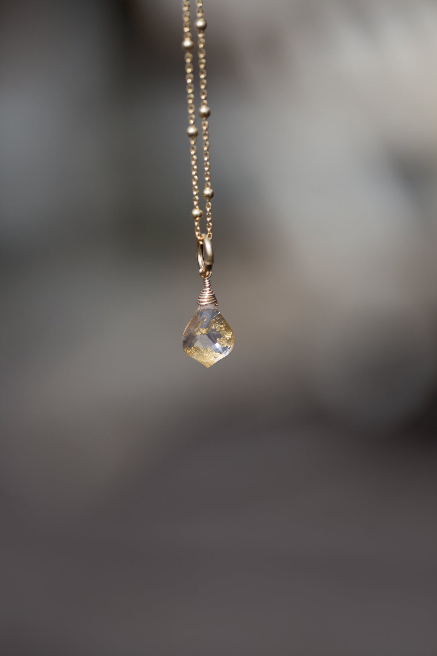 Close up of Guardian Pink Amethyst Satellite Chain Necklace 